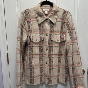 Rachel Zoe Women's Plaid Utility Jacket - Cream and Orange